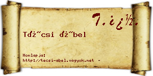 Técsi Ábel névjegykártya